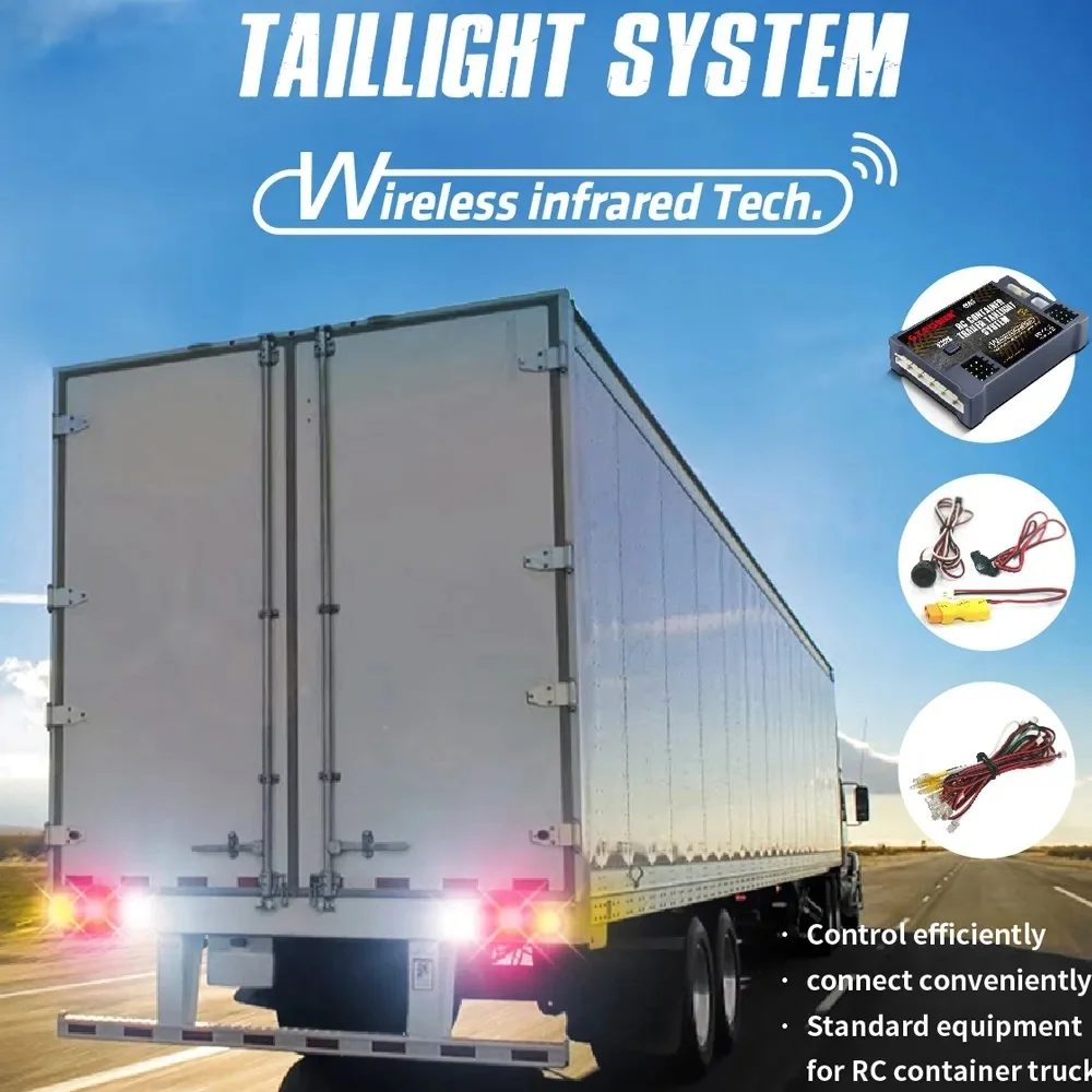 G.T.POWER RC Container Trailer Taillight System Wireless Infrared for RC Container Truck Rc Car