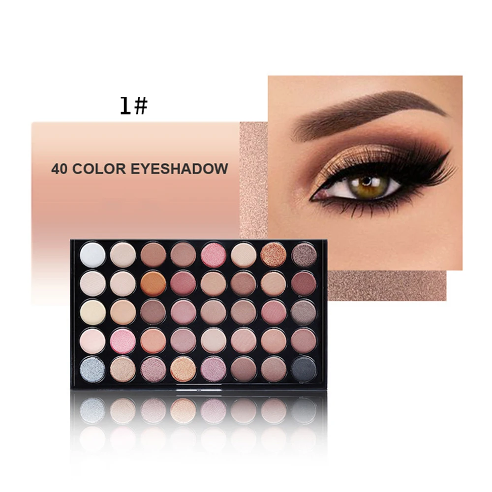 Pearlescent 40 Color Eyeshadow Palette High Saturation Eyeshadow Plastic This European And American Hot Selling Spot Earth Color