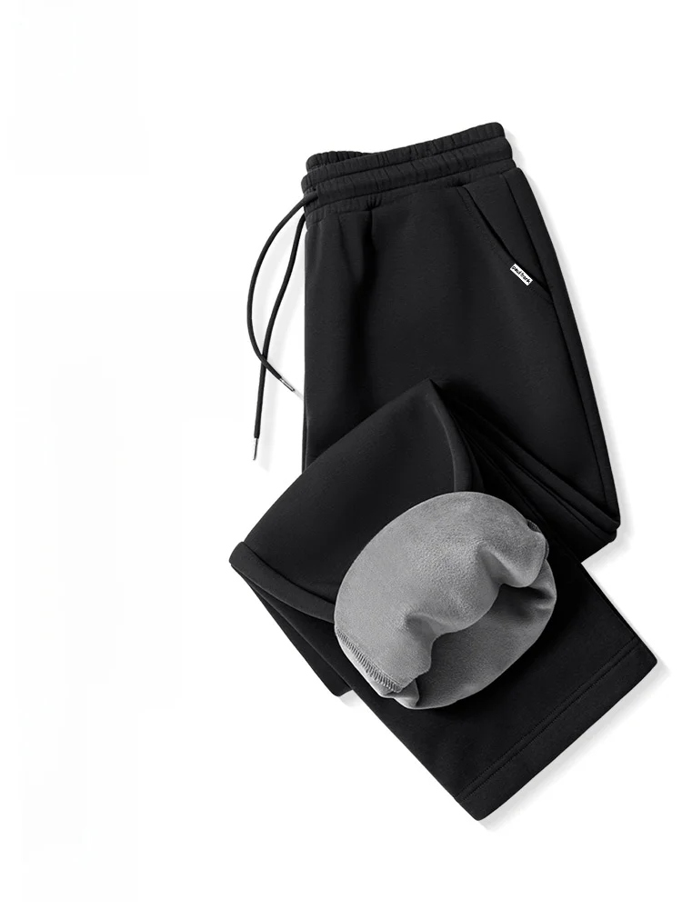 

Men's Fce Lined Straight Leg Casual Pants Warm Bla Autumn Winter New Sle American Brand Comfortable Leisure...