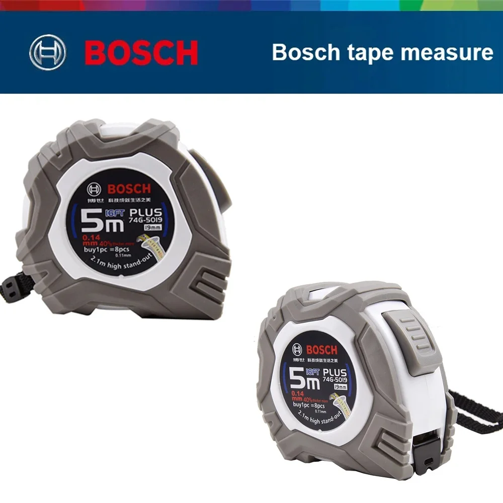 

Рулетка стальная Bosch 5 м | Усиленная металлическая линейка | Ударопрочный чехол | Измерительный инструмент для строительства и быта