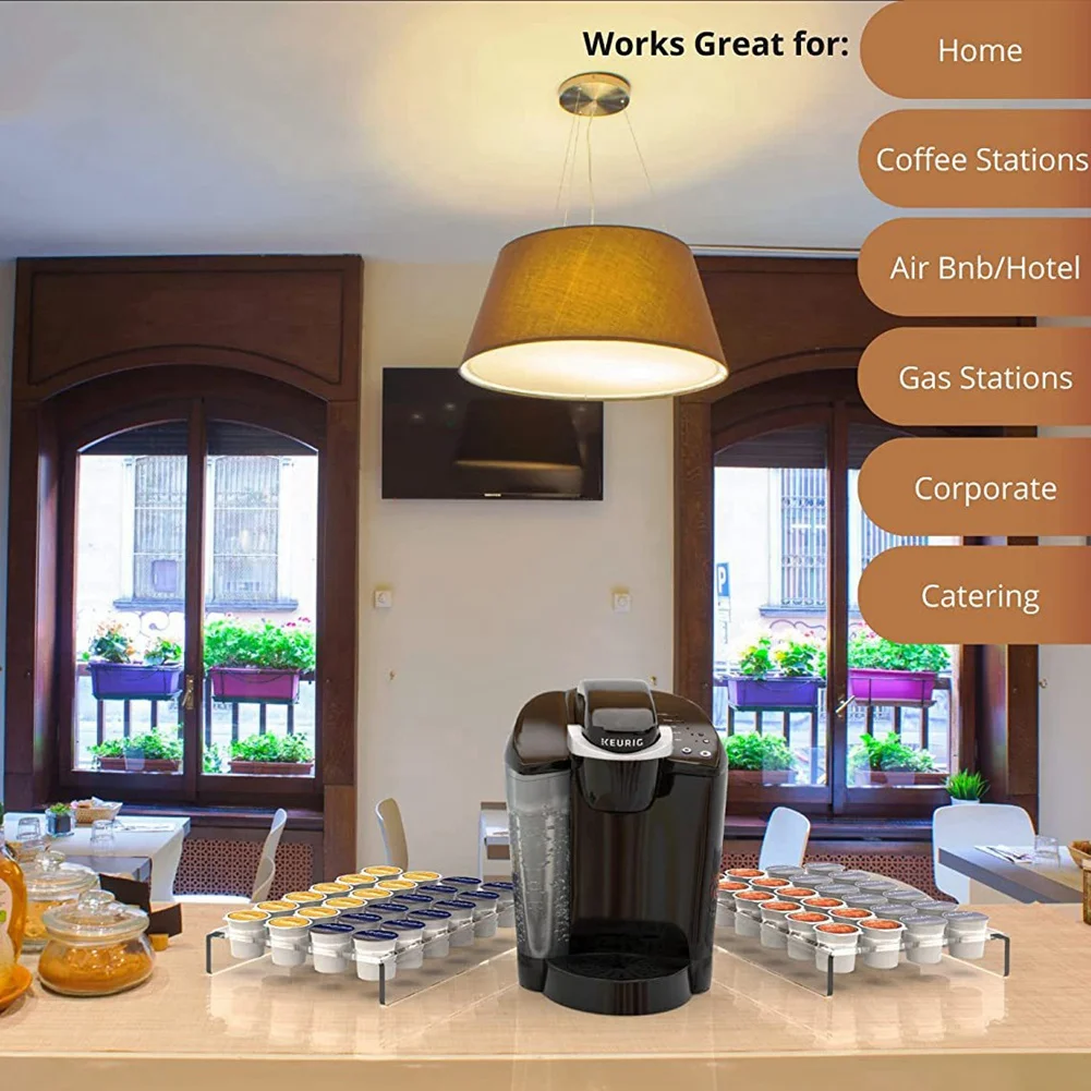 ABJT-35 Hole Acrylic Coffee Capsule Display Rack Coffee Bean Storage Rack Coffee Shop K Cup Finishing Tray