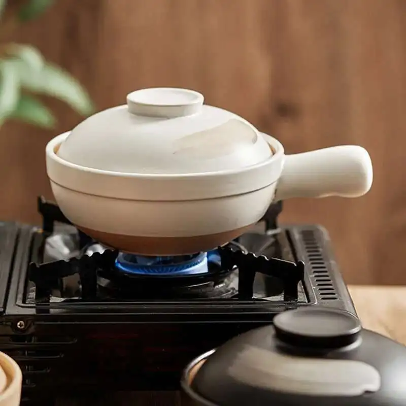 Japanese Handle Ceramic Soup Pot Crock Pot Casserole Saucepan High Temperature Resistant Cooking Pan For Gas Stove