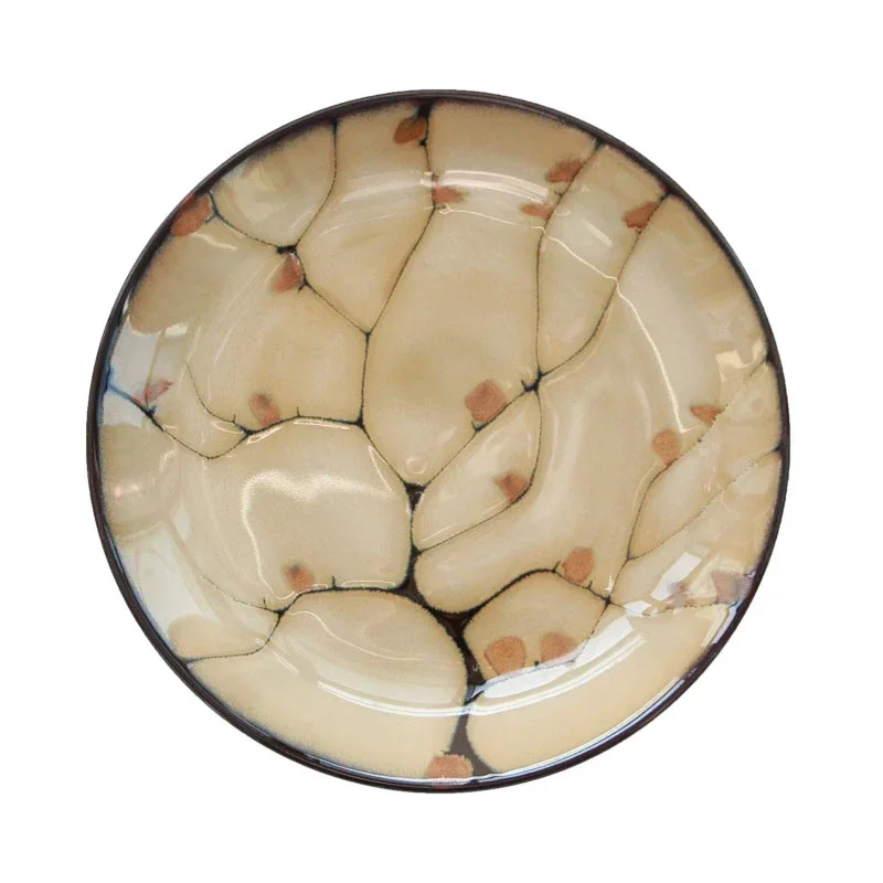 Plate Plates Western Food Japanese Transformation Kiln Ceramic Tableware Plum Decorative Blossom Dessert Plate Decorative