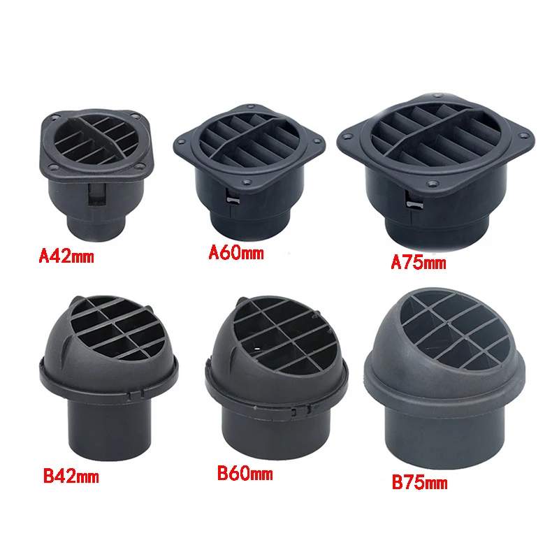 42mm 60mm 75mm Air Vent Ducting Piece Duct Pipe Outlet Rotable For Webasto Eberspaecher Diesel Parking Heater