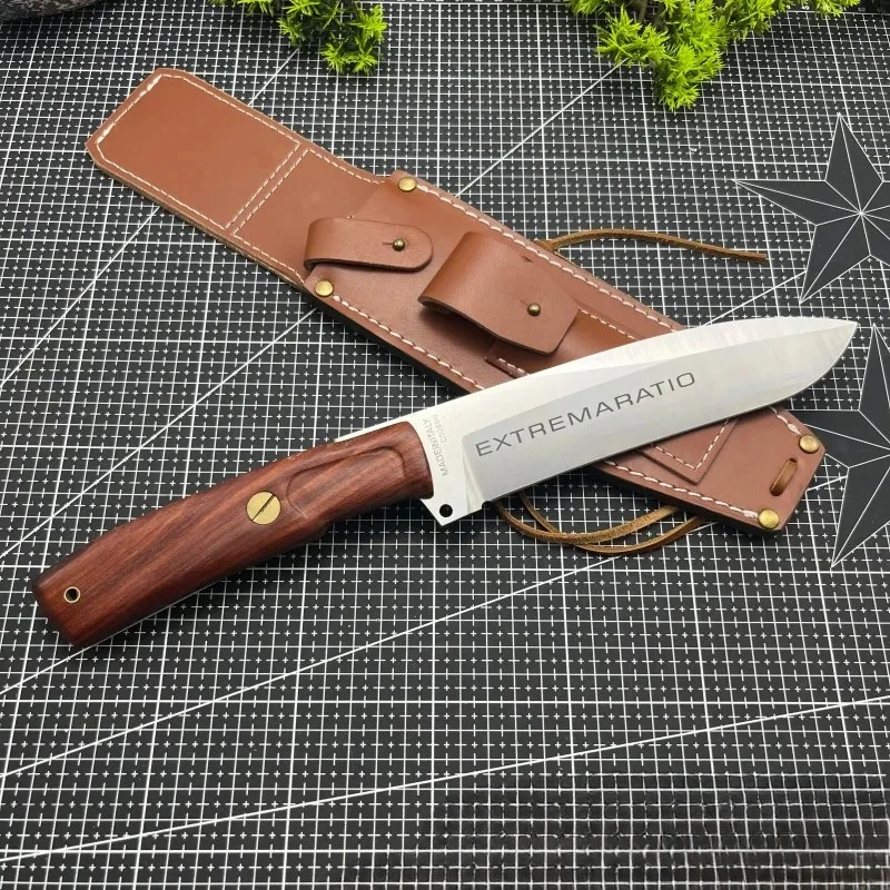 프리미엄 야외용 고경도 직선 나이프 캠핑용 목재 절단 사냥 다기능 날카로운 생존 나이프