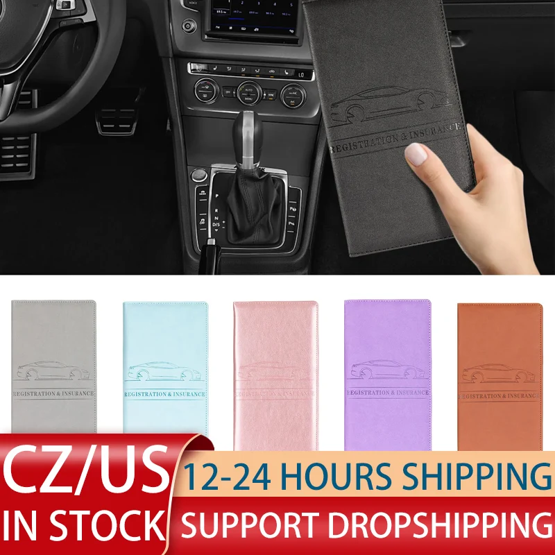 Car Auto Driver License Cover PU Leather Credit Cards Car Registration Insurance Car Driving Documents Holder Protective Case