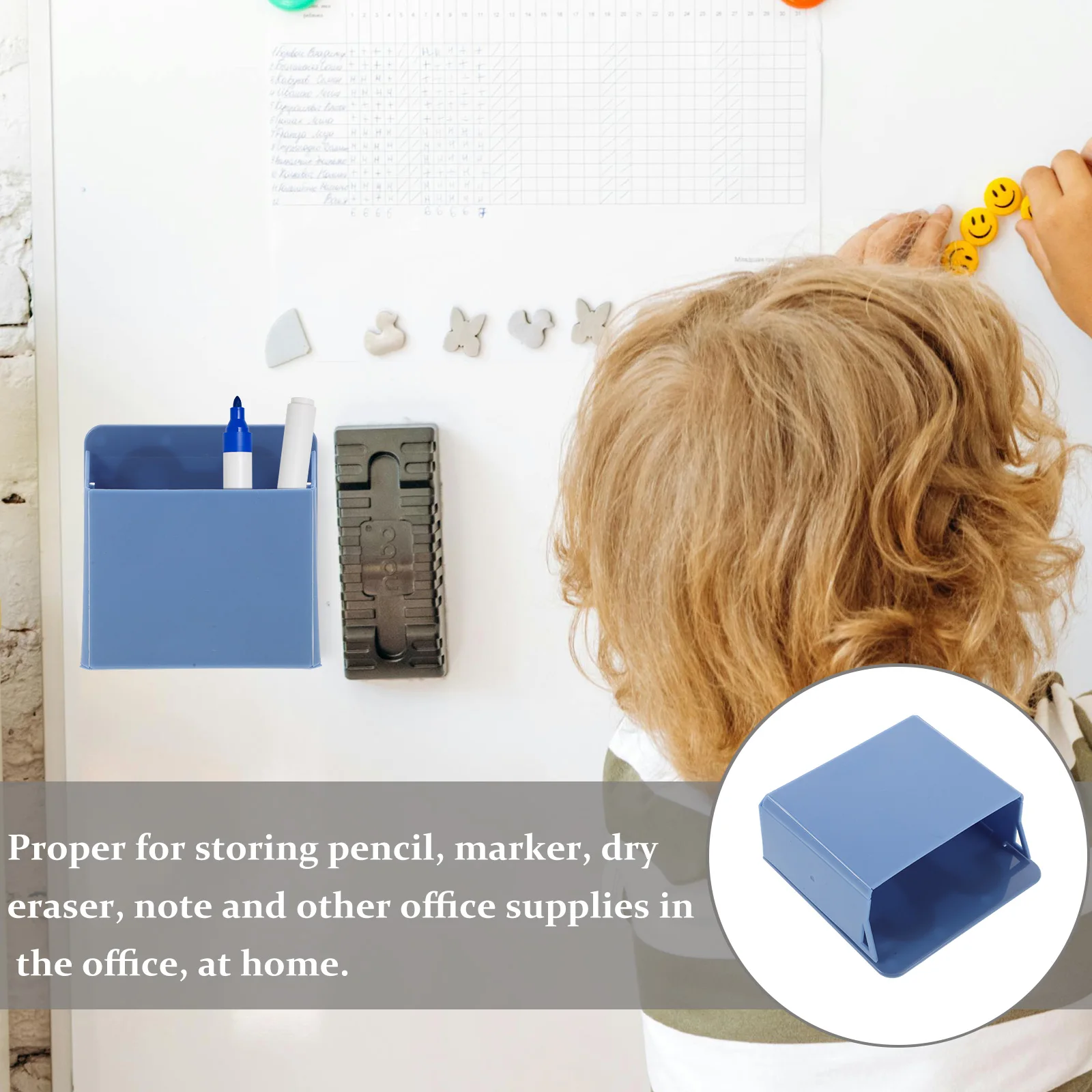 

2Pcs Suction Cup Pen Box Marker Holders Whiteboard Storage Abs Accessories Dry Erase Wall Pencil Note Organizer