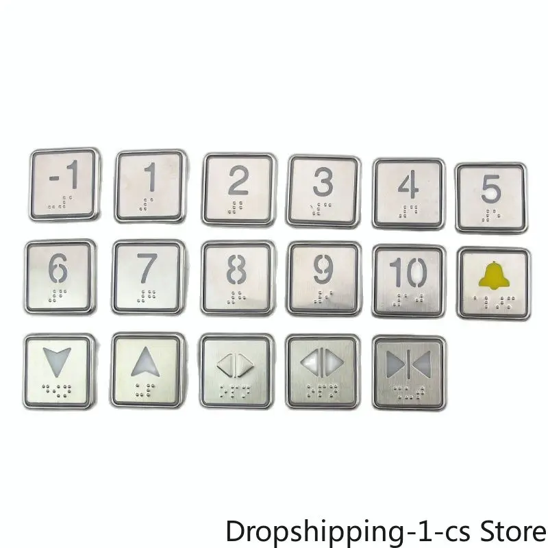 

5pcs Elevator Blue And White Button BS34D Braille PL0012