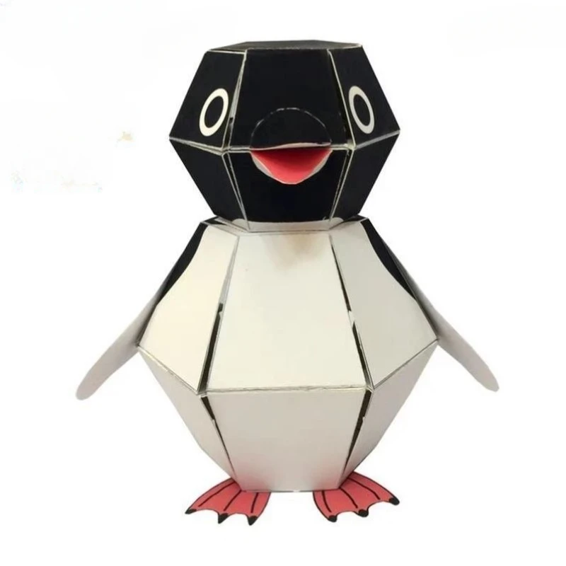 Bouncing Penguin Origami Mechanism Parent-child 3D Explosion Emperor Model Doll Desk Decoration