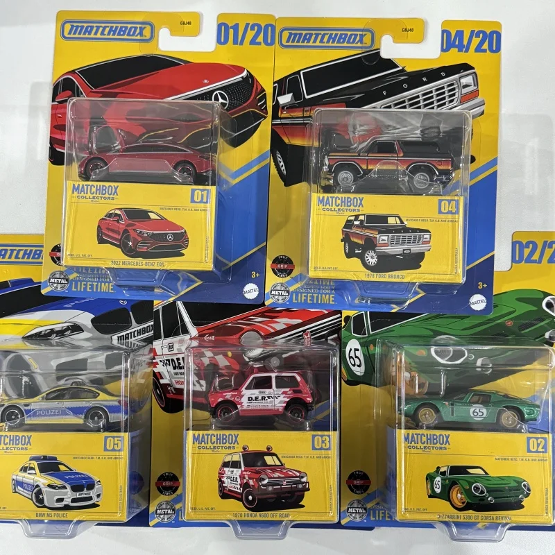 

2025 Matchbox Collectors #01-05 Honda N600 Off Road Benz Eqs Ford Bronco Bmw M5 Police 1/64 Diecast Model Car Toy Gbj48 Gift