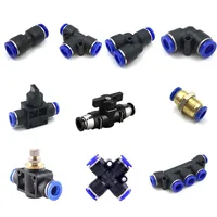 Accesorios Neumáticos PY/PU/PV/PE/HVFF/SA, tuberías de agua y conectores de tubería de empuje directo, acoplamientos rápidos de manguera de plástico PU de 4 a 12mm