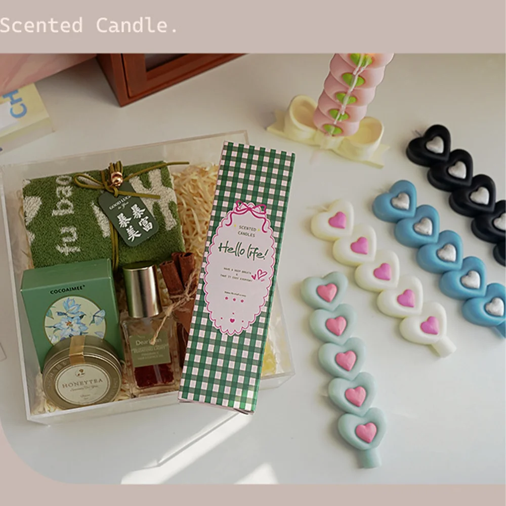 1Pc Multiple Colorful Hearts S - Home Fragrance Scented Candle recension och pris