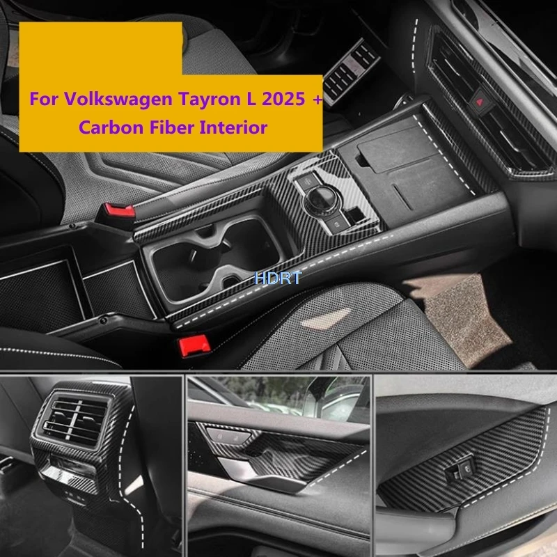 

For Volkswagen Tayron L 2025 + Carbon Fiber Interior Car Gear Shift Window Central Control Panel Rear Air Vent Outlet Door Bowl