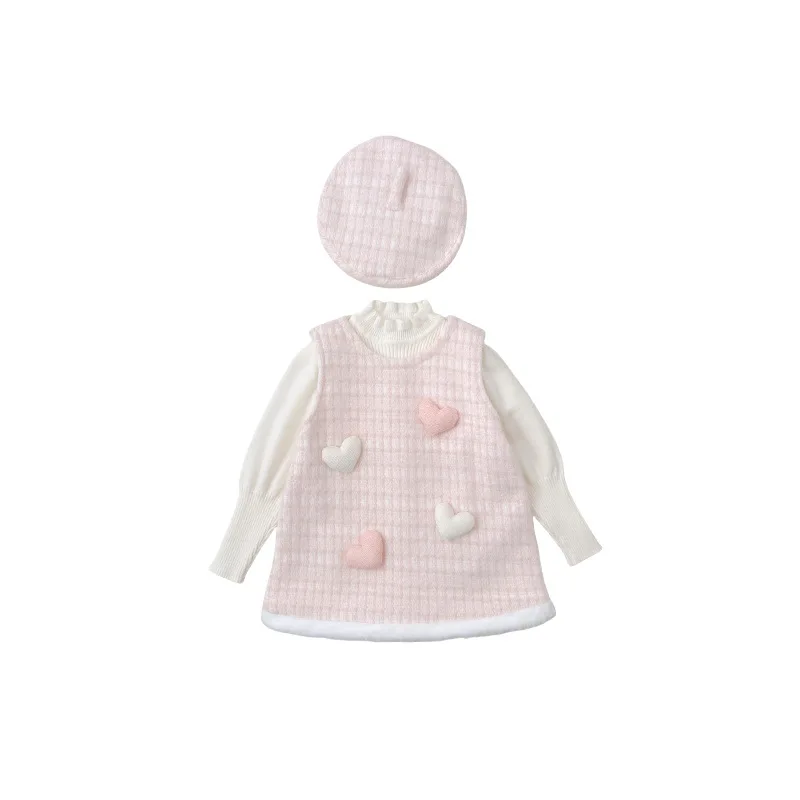 طقم بناتي لخريف وشتاء 2025 طقم سترة صوفية للأميرة الحلوة للفتيات مكون من 3 قطع #5