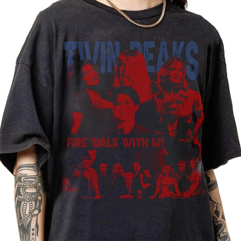 Twin Peaks Fire Walk with Me T Shirt Men Women Cult Movie Character Graphic Tee Vintage Casual Short Sleeve Unisex T-shirt Top