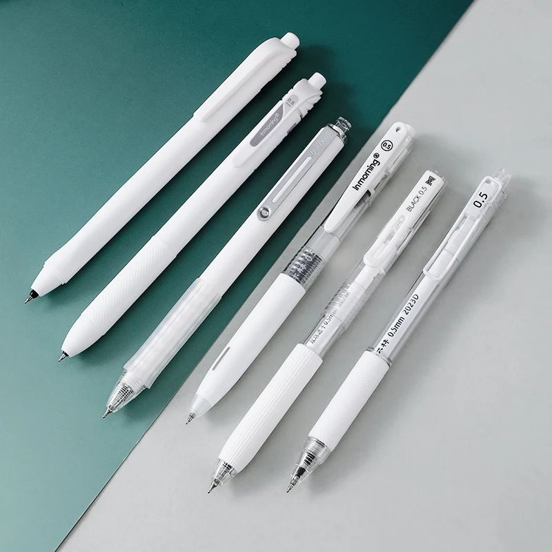 3Style 6Pcs/Box Gel Pen Set 0.5mm Smooth Writing CS & ST Nibs Black Ink for School Students & Office Note Taking