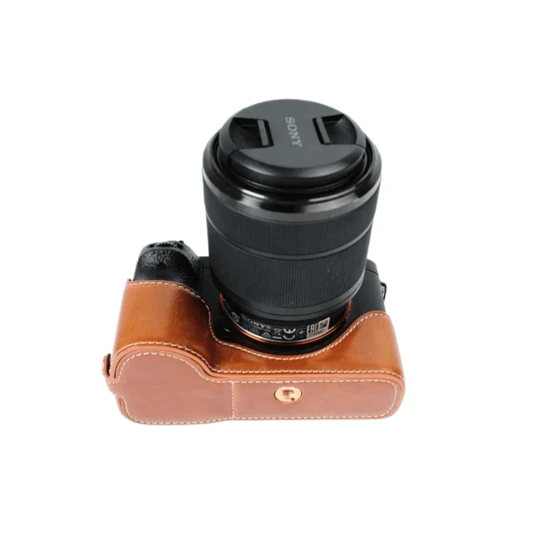 Camera Video Half Bag Case PU Leather 1/4 Screw Mount For Sony ILCE-7M2 A7II A7 II A7R II Leather Bottom Open Body Set