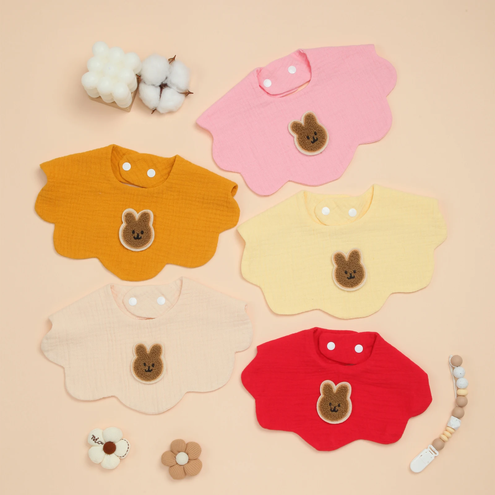 

Супермягкие хлопковые детские нагрудники для мальчиков и девочек, милый впитывающий нагрудник для кормления, слюнотечения, 5 шт.