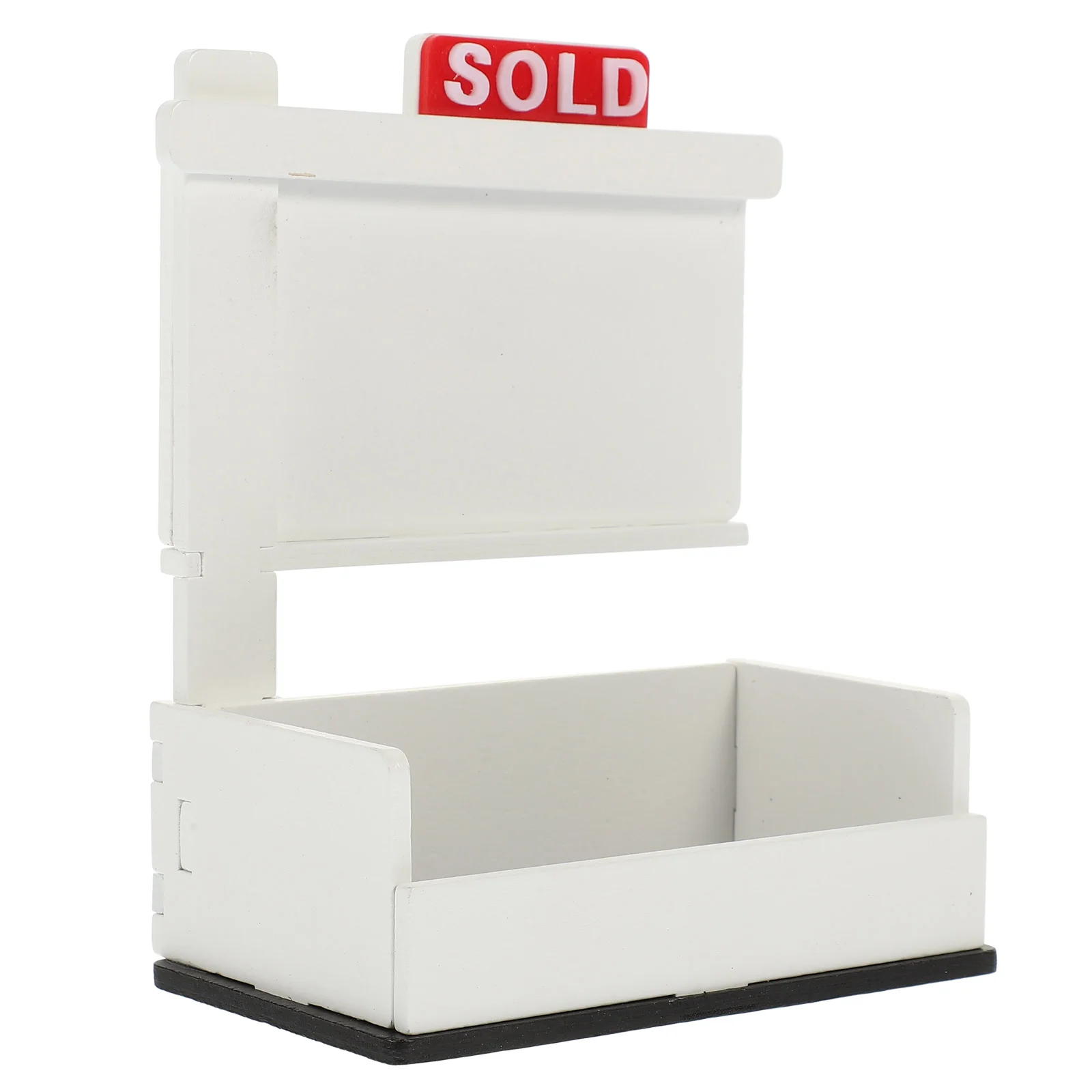 Business Card Holder Display Cards Desktop Clip Office Container Wooden Rack For