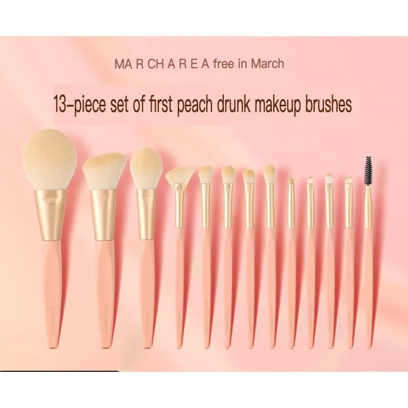 Marchare 13-Piece Mini Professional Makeup Brush Set for Contouring Concealer Foundation Powder Eyebrow - Cosmetic Tools Kit
