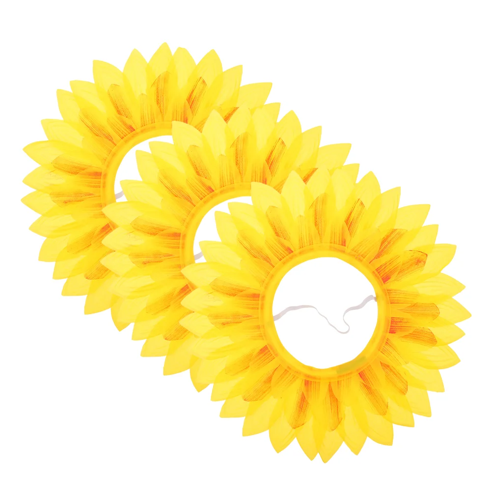 

Yellow Flower Headpiece Sunflower Costume Headgear for Dance Party Hood Hat Child