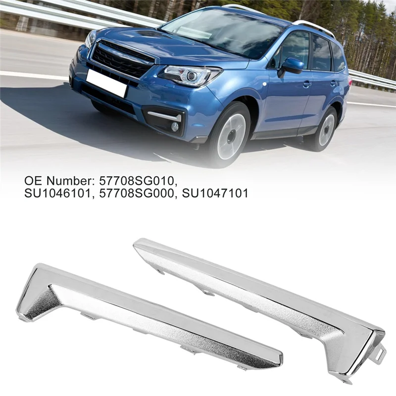 

BB-For Subaru Forester 2016-2018 Front Bumper Fog Light Cover Molding Trim Chrome 57708SG010 57708SG000 ,2PCS