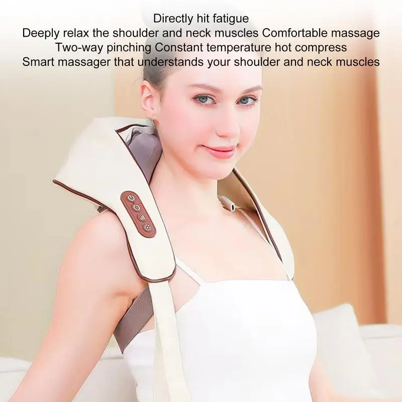 Neck Massager Relaxer Dredge Kneadings Smart Electric Wrap Heated Trapezius Muscle Neck Multifunctional Shiatsu Massage Shawl