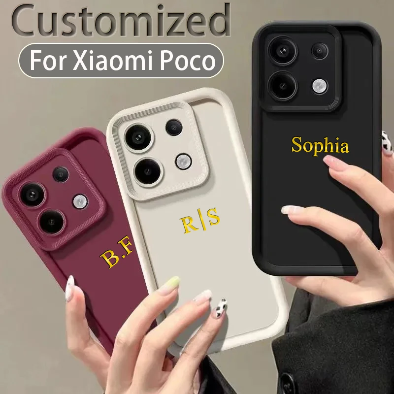 For Xiaomi Poco X6 M6 PRO 5G 4G Personalized Custom Name Case Poco X5 F5 F5PRO F4 M4 X3 X3 PRO X3 NFC Candy Bumper Cover C50 C51