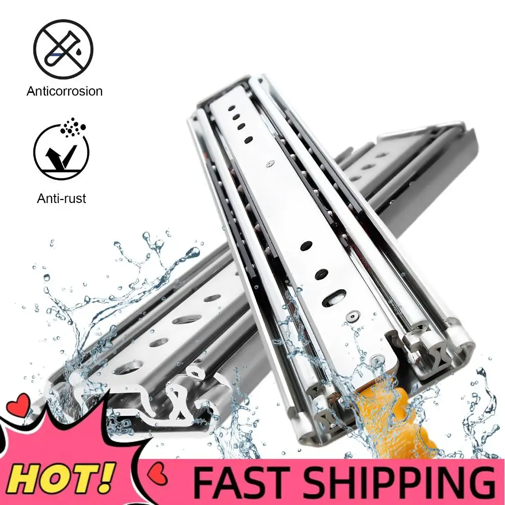 

1 пара 44-дюймовых направляющих для ящика для инструментов с замком, полный удлинитель, шарикоподшипник, скользящие направляющие, боковое крепление для шкафов на колесах, ящик для инструментов и хранение