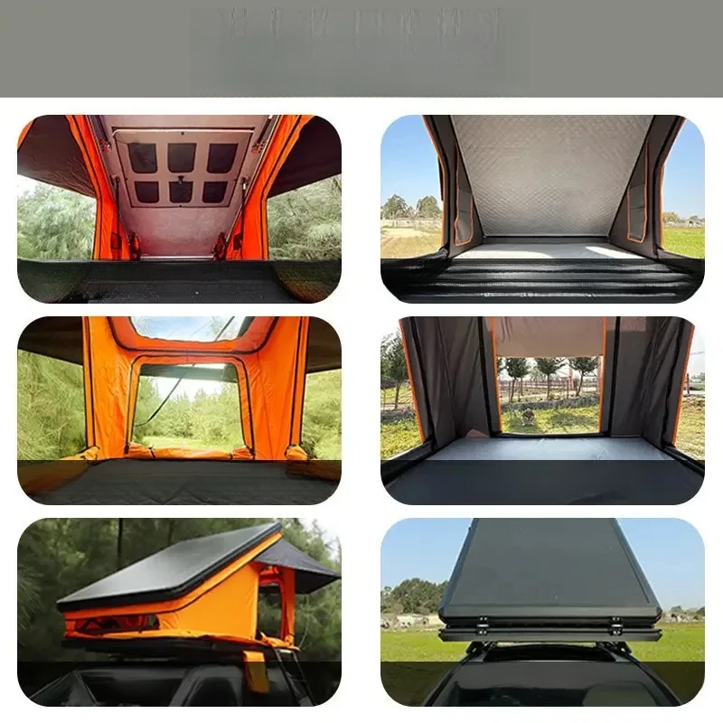 High Quality Aluminum Alloy Triangular Car Roof Tent, Ultra-thin Hard Shell with Solar Panel, Automatic SUV Tent for Outdoor Sel
