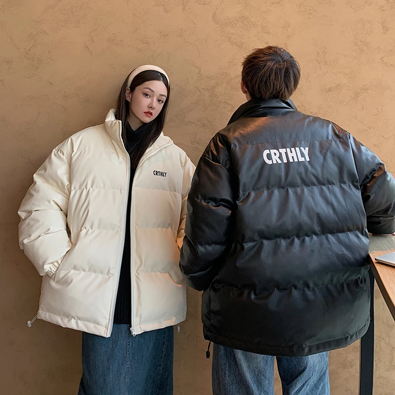 

Мужская зимняя утепленная куртка из искусственной кожи с наполнителем из хлопка, парная верхняя одежда, американское хлопковое пальто, молодежная повседневная модель