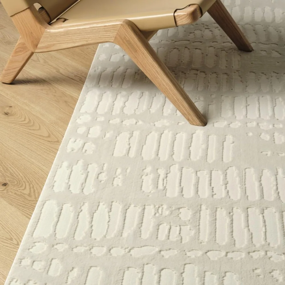 

3'11"x6'1" Machine Washable Area Rug For Kitchen Bedroom - 100% Recycled Oeko-tex Certified, Medium Pile, Beige, Cream