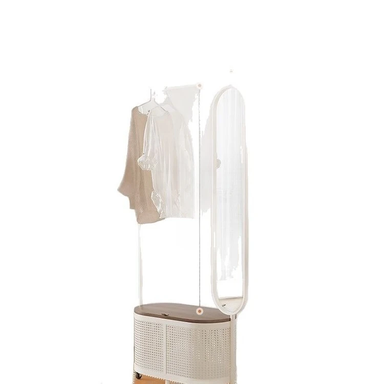 

Bedroom Floor Hanging Hanger Mirror Full Body Mirror Coat Rack Integrated Mobile Full-length Mirror Dust Hanger