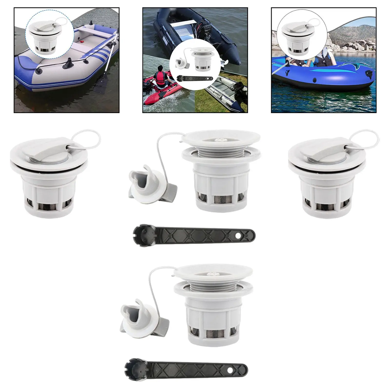 Inflatable Boat Valve Replacement for Kayak Raft Accessory with Filter Mesh