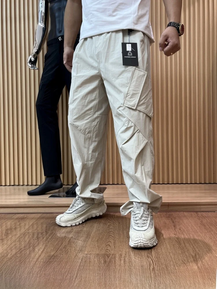 Outdoor Workwear Long Trousers with Multiple Pockets Men's Fashionable Functional Style Early Autumn Straight Cut Casual Pants