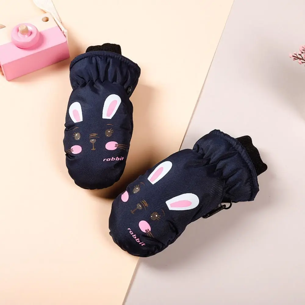 Aged 0 To 5 Years Winter Ski Gloves Kids Waterproof Rabbit Cartoon Rabbit Mittens Thick Warm Windproof Rabbit Sports Mittens