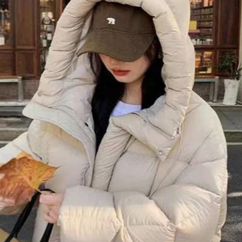 패션 면 재킷 여성용 한국 스타일 루즈핏 짧은 길이 패션 미국 스타일 짧은 여성용 면 재킷 코트 외투 면 재킷 