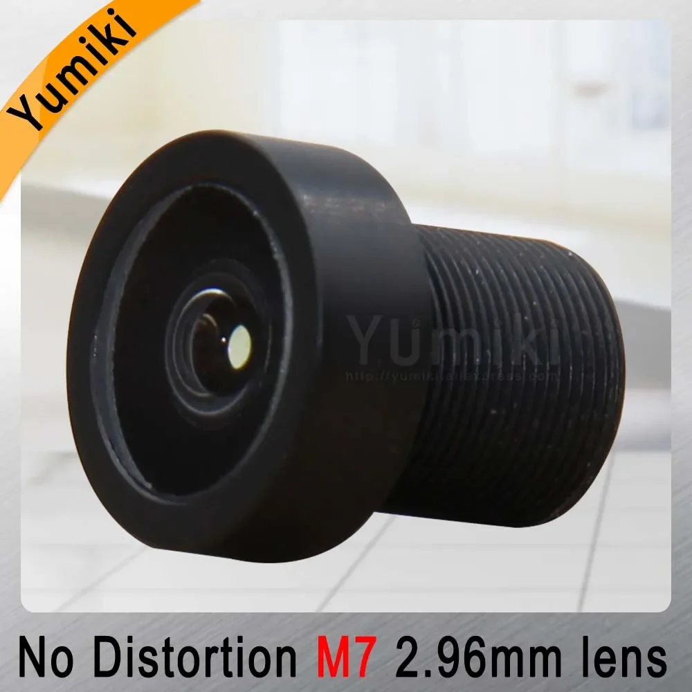 Yumiki 2.96mm M7 Lens 1/2.7 Inch 5MP IR F1/2.4 No Distortion lens for cctv camera Wide angle 156degree