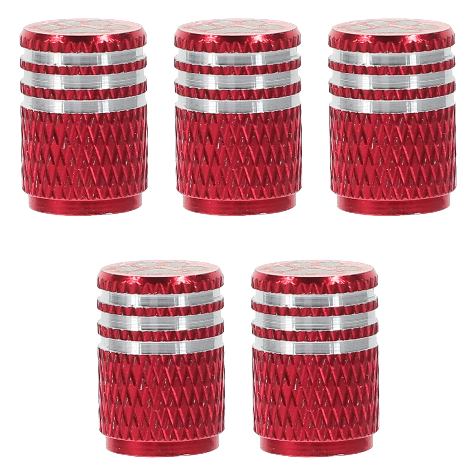 

5 Pcs Dust Caps for Car Tyres Tire Valve Stem Truck 150X100X100CM Cute Universal Paw Print Red Cover Gasket