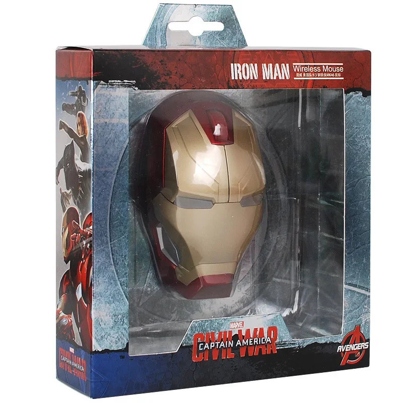 

Iron Man Black Panther Mk46 Wireless Optical Mouse Star Lord Genuine Iron Man Captain America Digital Peripheral Anime Mouse Toy