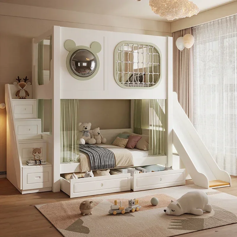 

Space capsule children's bed boys bunk up and down small apartment secret base does not disturb each other adult bunk bed up