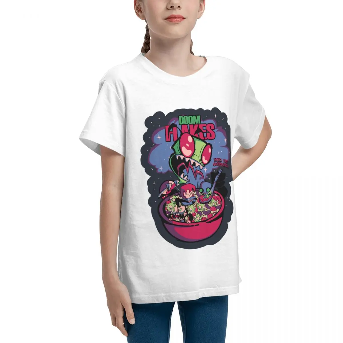 Adolescents Invader Zim Cereal Classic Basic Short Sleeve T-Shirt Nerd Modern Tshirt Top Quality High quality