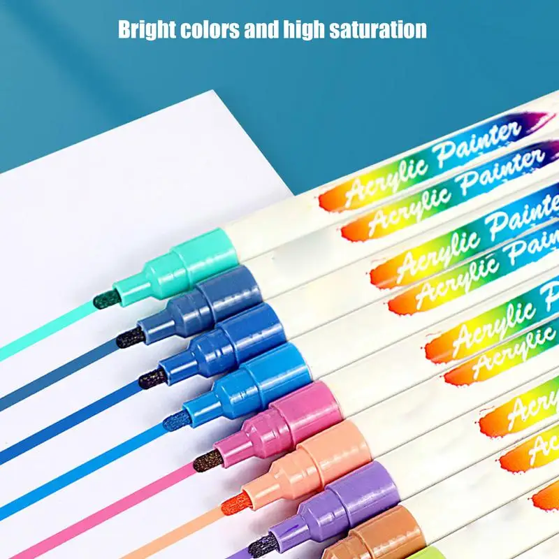 Fine Tip Acrylic Paint Pens Non-sticky Fine Tip Paint Markers Fine Point Markers Long-Lasting Paint Pens Acrylic Markers Acrylic