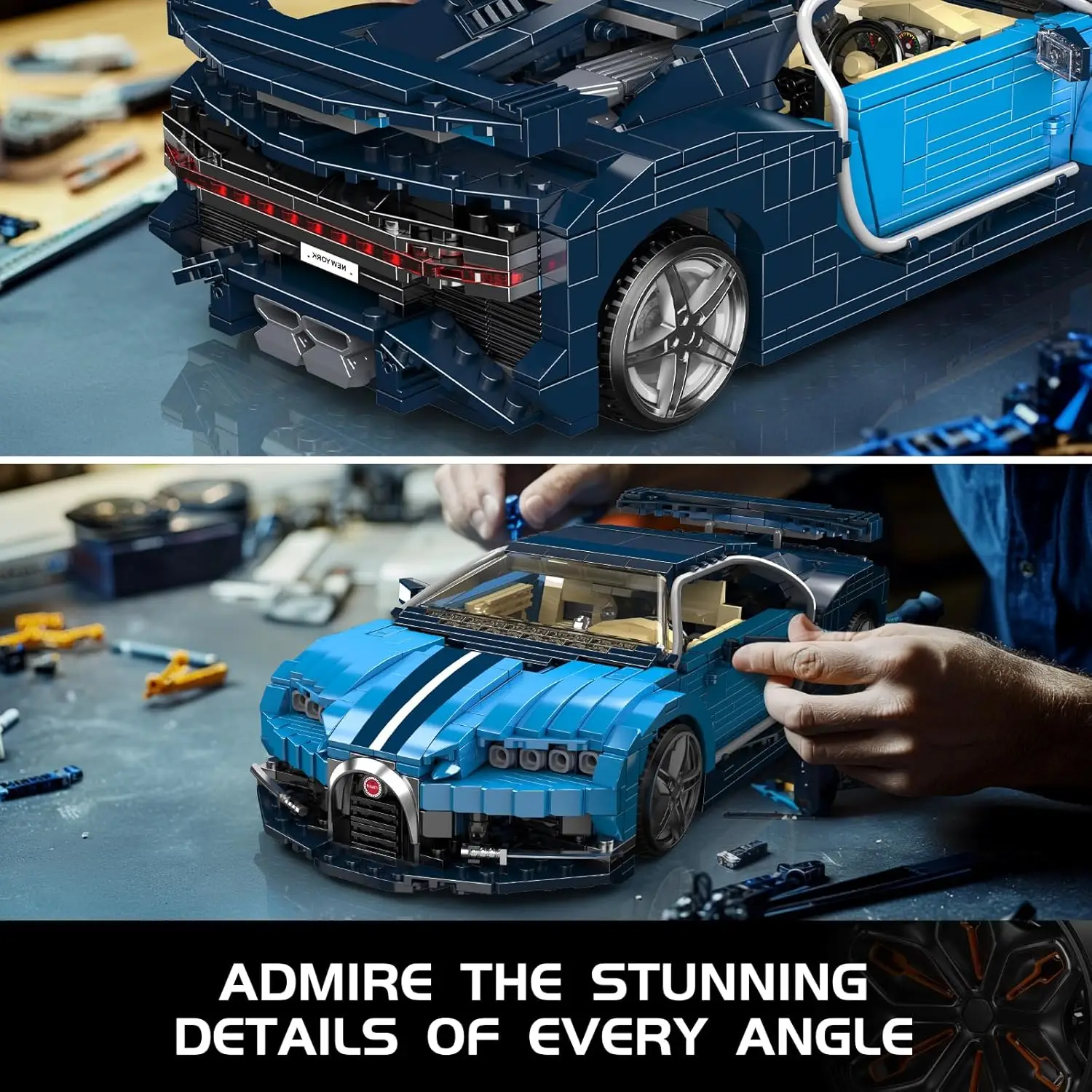 MOULD KING Technical Bugattier Building Blocks Hypercar Racing Car Model assemblare veicolo mattoni giocattoli per ragazzi bambini