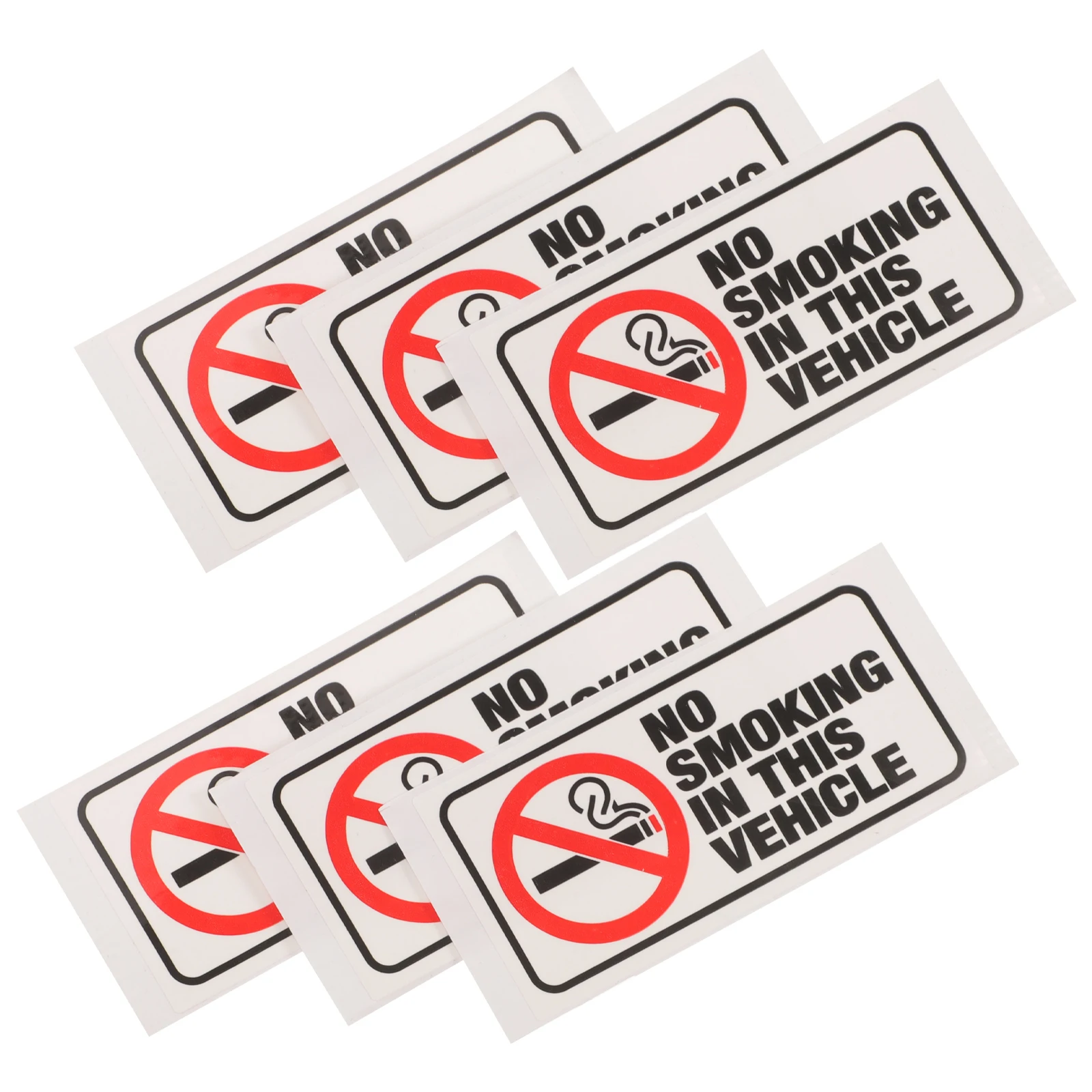 6 pcs No Waterproof Warning No Smoking Sign For Car Decals Warning Labels for Car Sign Simple Practical Vehicle Label Useful
