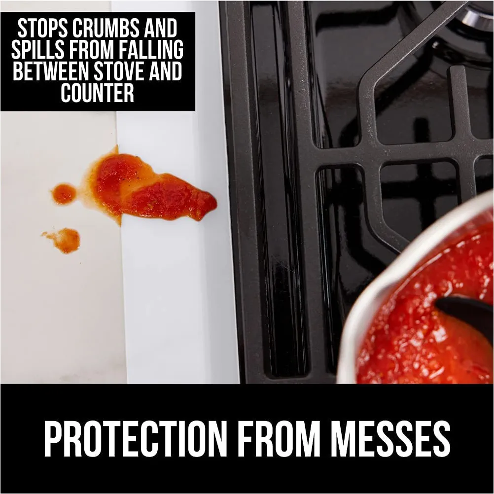 

Oven Guard Silicone Stove Gaps Cover Fits Uneven Surfaces Cut to Size No More Mess Behind Stove Seamless Kitchen Protector