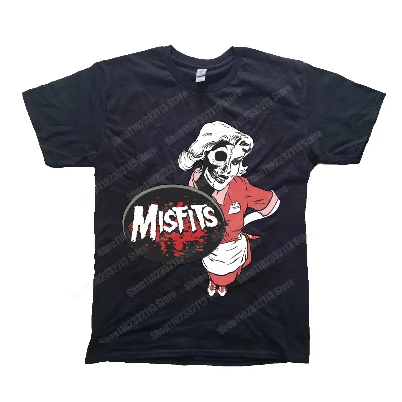 The Misfits Men's T-shirt Skull Funny Tees Short Sleeve O-Neck T-shirt American Spirit Rock Summer Top