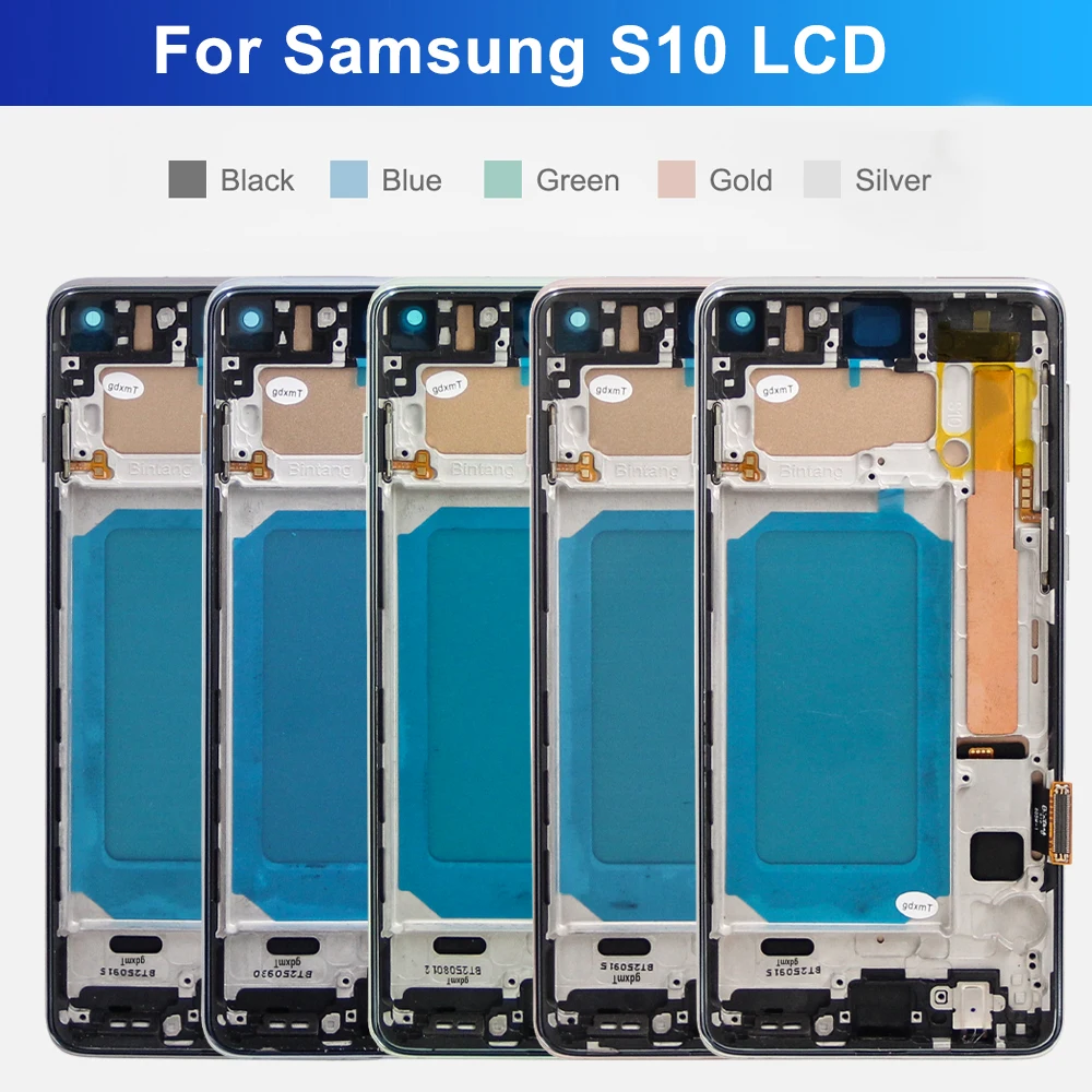 tft S10+ Screen Replacement, for Samsung Galaxy S10 Plus G975F Lcd Display Digital Touch Screen with Frame for Samsung S10 G973F