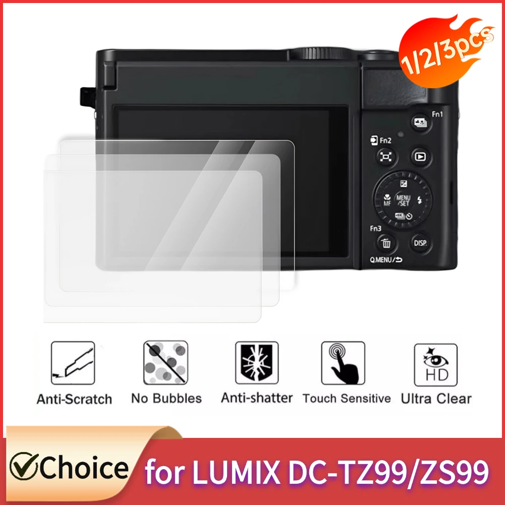 Displayschutzfolie aus gehärtetem Glas für LUMIX DC-TZ99/ZS99 2.5D Kamera mit gebogener Kante, LCD-Displayschutzfolie