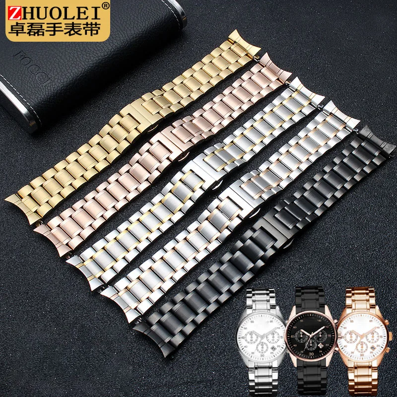 Stainless steel strap for Armani AR5906 AR5905 AR5890 AR5889 5858 5920 5919 man 23mm woman 20mm Folding clasp watchband bracelet